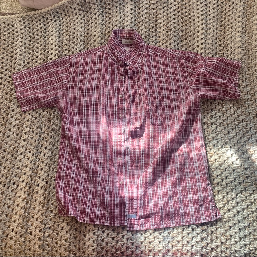 Eighty Eight Red and White Plaid Casual men’s Shirt size Large